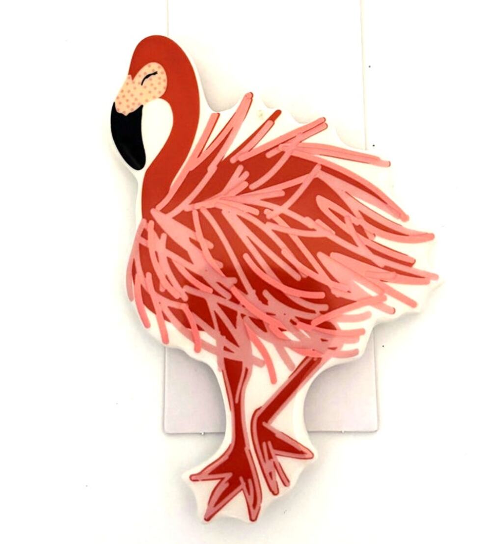 Retired Coton Colors Happy Everything! Mini Pink Flamingo Ceramic Attachment NWT